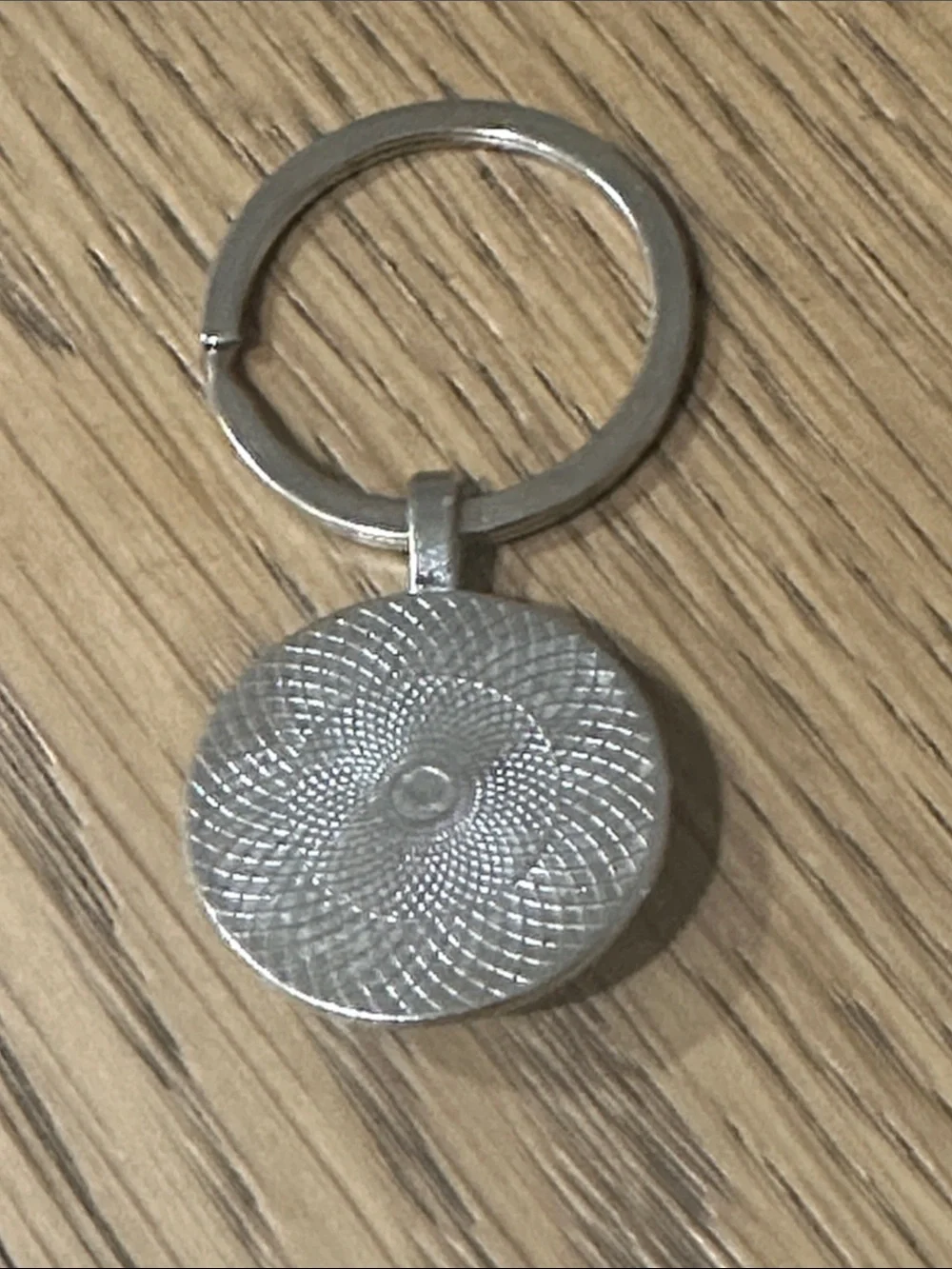 Silver Keyring with Rustic Brown Cigar Art Pendant